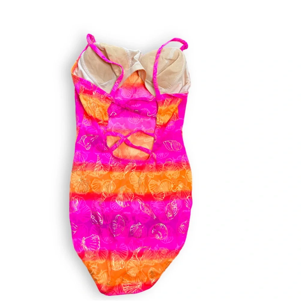 Barbie Pink Girls One-Piece Swimsuit Size 11/12